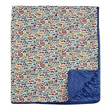 My Blankee Rush Hour Organic Cotton Multi w/ Minky Dot Electric Blue Baby Blanket, 30 X 35 by My Bla