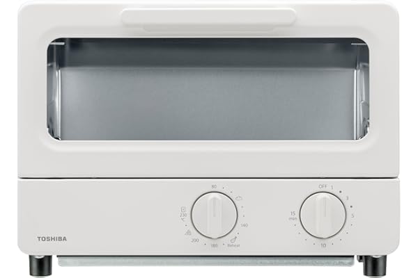 TOSHIBA(東芝) トースター オーブントースター 2枚焼き HTR-PZ3(W) ミルキーホワイト 温度調節機能付き 受皿付き タイマー15分