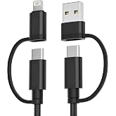 Basesailor 4in1 USB Type C 充電ケーブル 1M、60W 高速充電 コード タイプC ライトニング Micro USB ケーブル 高速データ転送 高耐久ナイロン編み が対応可能 iPhone 16 15 14 13 12 Pr