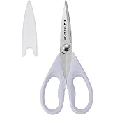 KitchenAid All Purpose Kitchen Shears with Protective Sheath Durable Stainless Steel Scissors, Dishwasher Safe, Soft Grip Com