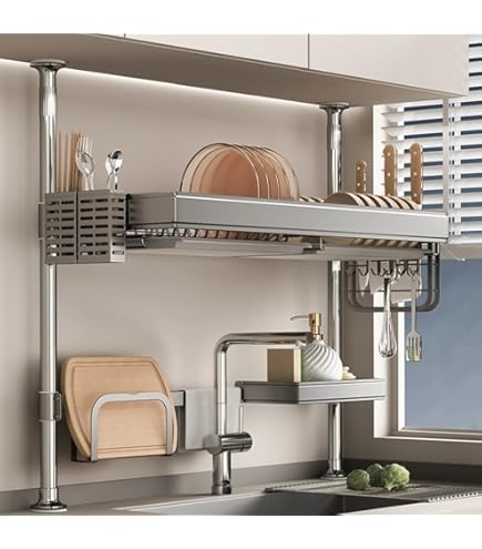 Amazon｜組み立て式 ツッパリ 水切りラック 突っ張りラック｜水切り