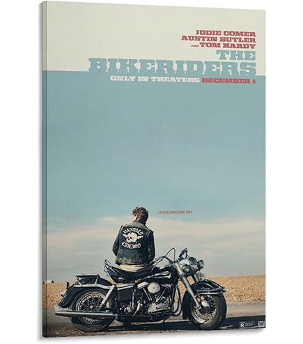 Amazon.co.jp: 【フレーム付-黒-】 映画ポスター ザ バイクライダーズ