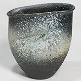 12号 灰窯変たわみ花入信楽焼　陶器　花器　花入　花瓶
