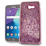 Samsung J7(2017) J7 Perx J7 Prime J727 Galaxy Halo Luxury Sparkling CHROME Glitter Motion Case for A