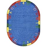 Joy Carpets Kid Essentials Early Childhood Oval Alphabet Braid Rug Multicolored 3'10 x 5'4 [並行輸入品]
