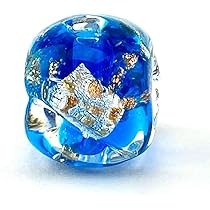 Amazon.co.jp: [とんぼ玉 R2M] ガラスビーズ 16mm 金箔 銀箔