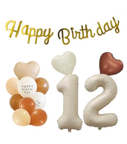 Amazon | 12歳 誕生日 バルーン 風船 飾り付け セット 数字バルーン 12