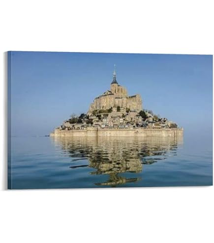 Amazon.co.jp: 世界遺産 モンサンミシェル 修道院 ポスター Mont Saint