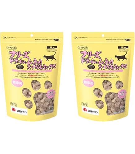 Amazon | ママクック 猫 おやつ フリーズドライのムネ肉レバーミックス