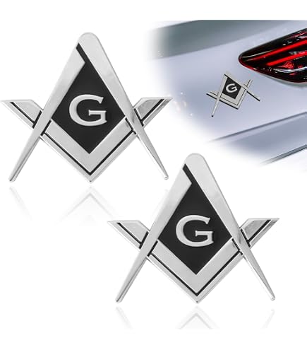 Masonic Master Mason Square & Compass Cut Out Car Auto Emblem Silver DMCE19