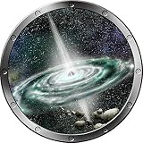 12 "舷窓インスタントSpace Ship Window View Quasar Star # 2シルバー壁ステッカー子供部屋デカールホームアート飾りグラフィックSmall