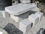 テーブル イス 国産品(真壁産) 御影石 テーブル・イス6脚セット 真壁小目石