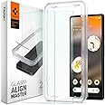 Spigen AlignMaster ガラスフィルム Google Pixel 6a 用 ガイド枠付き 指紋認証対応 飛散防止 Pixel6a 用 保護 フィルム 2枚入