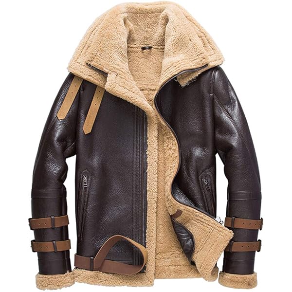 ブラウン　シープスキン　 コート Amazon.co.jp: Denny&Dora メンズ ムートン ジャケット