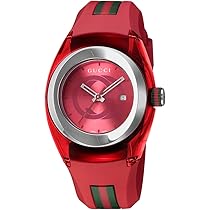 Amazon.co.jp: [グッチ] 腕時計 Watch SYNC レッド文字盤