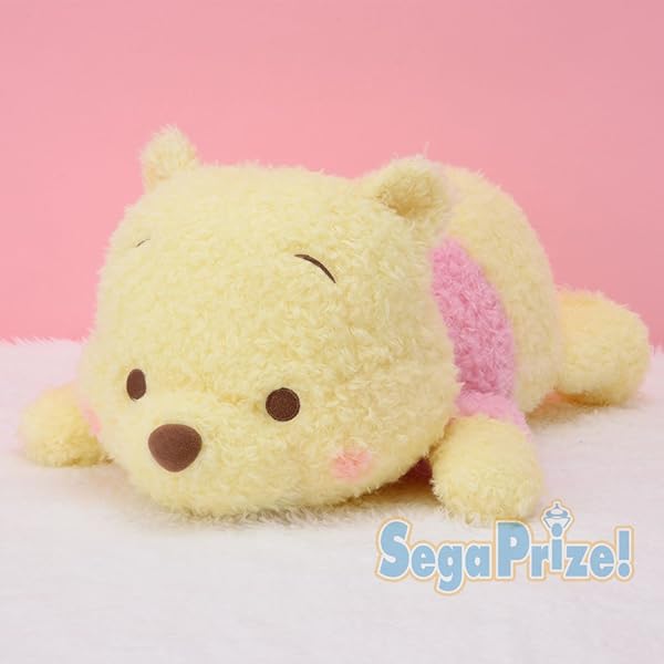 Amazon くまのプーさん メガジャンボ赤いほっぺの寝そべりふわろんぬいぐるみ パステルカラーver 約40cm ぬいぐるみ おもちゃ