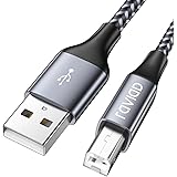 RAVIAD プリンターケーブル 2M USB2.0ケーブル タイプAオス - タイプBオス 480Mbps高速データ転送 Canon、エプソン、ブラザー などのプリンター Fax 複合機 スキャナーに対応（グレー）