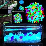 YINUOWEI 暗い小石の石の100PCSグロー、庭の魚のタンクの花のポットの装飾のための光沢のある小石、結婚式のパーティーのための工芸品、カラフル