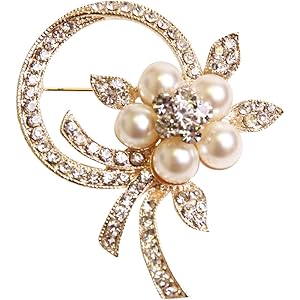 ブローチ アクセサリー 【 パールリボンの輪 】 上品な 大人 デザイン パール 母の日 卒業式 入学式 結婚式 レディ…