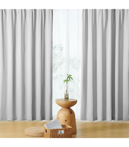 Amazon｜NATUS WEAVER コットンカーテン ピンクとホワイト