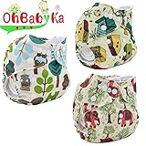 Ohbabyka3点セット おむつカバー 布おむつ ベビー 布オムツ おむつ 新生児用 新生児用品 サイズ調節可 洗濯可能 漏れしにくい パンツ フリーサイズ 通気性良い 保育園 入園準備 女の子 男
