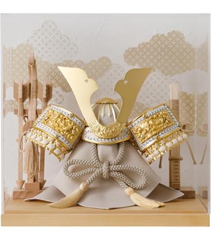 Amazon | 五月人形 上杉謙信 コンパクト ケース入り 白 初節句 兜飾り