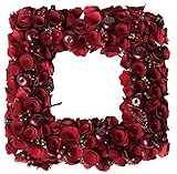 大橋新治商店 木の実のリース Natural Wreath リース スクエア35cm レッド 28-038