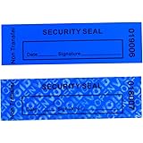 TamperSeals Group - 100枚 青い 25×85mm 非転移型 開封防止ラベル・封印ステッカー 改ざん防止用セキュリティ シール・"VoidOpen" 保証安全贴纸