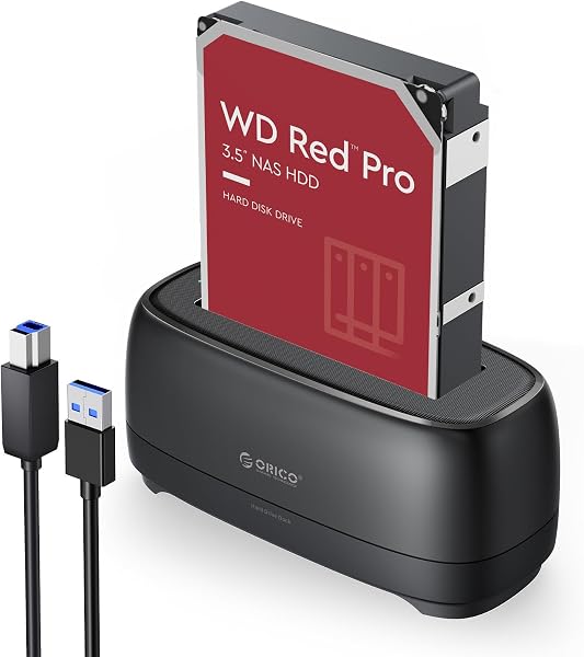 ORICO HDD Case 2.5/3.5 Inch for HDD SSD with HDD Stand USB 3.0 to SATA Hard Disk Case UASP Support up to 20TB with 12V Power - 1