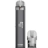 電子タバコ シーシャ vape リキッド注入式 本体 Type-C充電 繰り返し使用可能 LEDディスプレイ搭載 持ち運び 爆煙 節煙禁煙サポート エアフロー調節 出力調節 スターターキット リキッドチャージタイプ ニコチンなし タールなし (本体+0.6Ωポッド*2個)