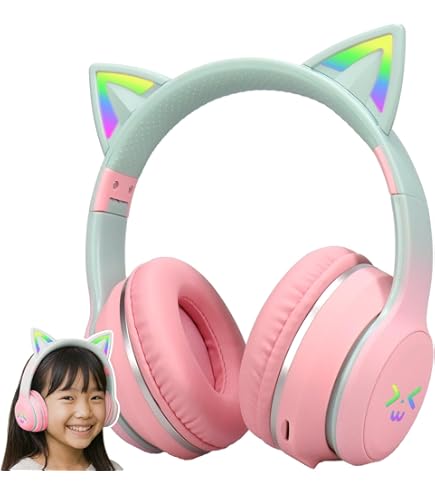 Amazon.co.jp: AXENT WEAR LED付き 高機能 ネコ耳ヘッドフォン 猫の耳