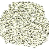 gresorth 900個古代ゴールドラウンドアクリル文字ビーズゴールデンアルファベットDIYネックレスハンドメイドアクセサリー4 x 7 mm