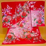 【正絹】 お宮参り着物　（初着・産着）　女児　M2-11 御所車に華・手毬柄　新品仕立上り　★もれなく５大特典付！