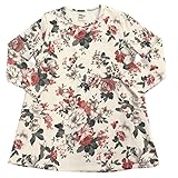 【韓国子供服】 長袖ワンピース【裏起毛】 女の子 キッズ ジュニア 130cm 裏起毛花柄ベージュAラインワンピ