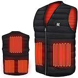 加熱ベスト USB充電式電熱ベスト ヒーター内蔵 電熱ジャケット 高·中·低3段階の温度制御 5つのヒーター 保温 防寒 秋冬 大雪対策 男女兼用 スキー/スケート/ハイキング/生理期 洗濯可 肌に優し 取极説明書付き