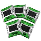 iimono117　ソーラー充電式　LED道路鋲 / センターライン 駐車場 縁石 反射板 視線誘導 (5, 緑)