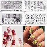 TOOL GADGET 4 PCS New Nail Polish Stamp Kit 84 Nail Art Templates Images Polish Stamp Plates Stamper