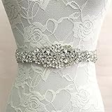 TOPmountain Braut Frauen Hochzeit Gürtel Braut Kristall Strass Brautkleid Schärpe Gürtel mit Band