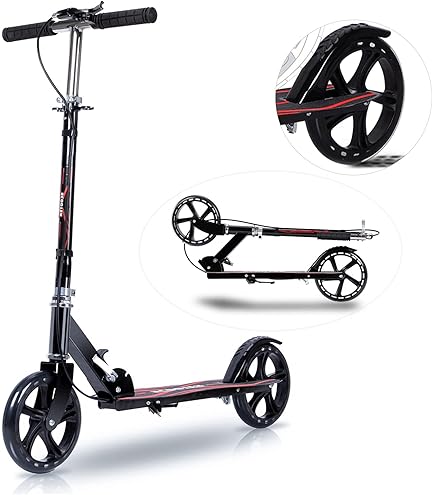 夏休み！キックボードキックスクーター 子供大人用 ハンドブレーキ 折り畳み 2台 Amazon.co.jp: Purebeaty キックボード キックスクーター 子供