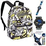 Batman Comics Standard School Backpack and Multi Image Projector Watch - Kids [並行輸入品]