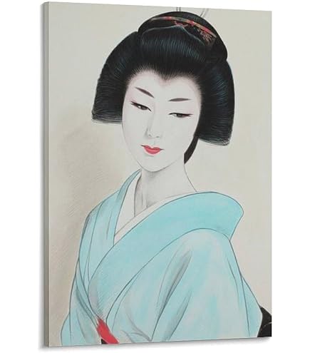 Amazon.co.jp: 鶴田一郎『美人画』ポスター12 装飾 絵 キャンバス