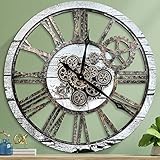 大型壁掛け時計 リビングルーム装飾 30インチ ファームハウス ヴィンテージ 素朴なキッチン 壁装飾 ヴィンテージ ローマン オーバーサイズ 壁時計 ホーム 寝室 家 オフィス 引っ越しギア時計