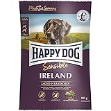 HAPPY DOG (ハッピードッグ) アイルランド (サーモン&ラビット) スキンケア 中型犬 大型犬 成犬〜シニア - グルテンフリー 無添加 ヒューマングレード ドイツ製 ドッグフード 大粒 (80g)
