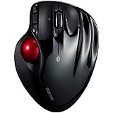 サンワダイレクト ワイヤレストラックボール Bluetooth4.0 エルゴノミクス レーザーセンサー 戻る・進むボタン ブラック 400-MA099BK