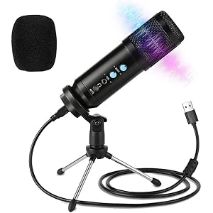 【2021最新版】コンデンサーマイク PC マイク USBマイク マイクセット 単一指向性 防振構造 専用三脚 エコー調…