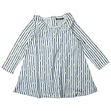 《H28年秋冬物》 nico hrat(ニコフラート) 製品洗い加工済み 42/2天竺フリルワンピース 120cm /BL NO.B-260865