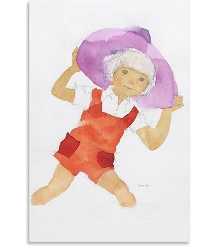 Amazon.co.jp: いわさきちひろ『母の日(色紙)』オフセット印刷 人物画