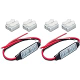 waves LED 単色 コントローラ 多機能バージョン 2個セット ゆらぎ付き8パターン・速度・調光 DC5V～24V 6A 黒