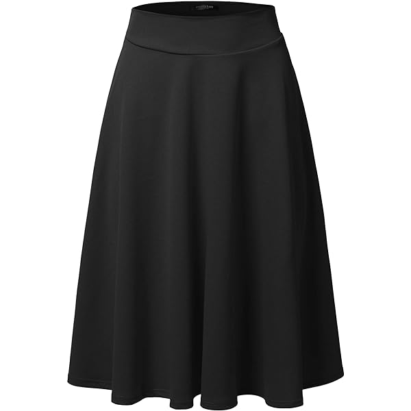 Dani's Choice Women's A-Line Flared Long Skirt - High Elastic Waist, Cotton Blend, Boot Skirt