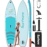 Surfwave Paddle Board Inflatable SUP Stand Up Paddle Boarding 330CM 15CM Extra Thick Kit with Pump_Aqua